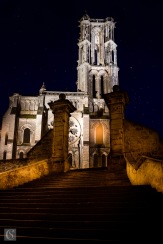 Laon - Vue de nuit sur la Cathédrale Notre-Dame de Laon